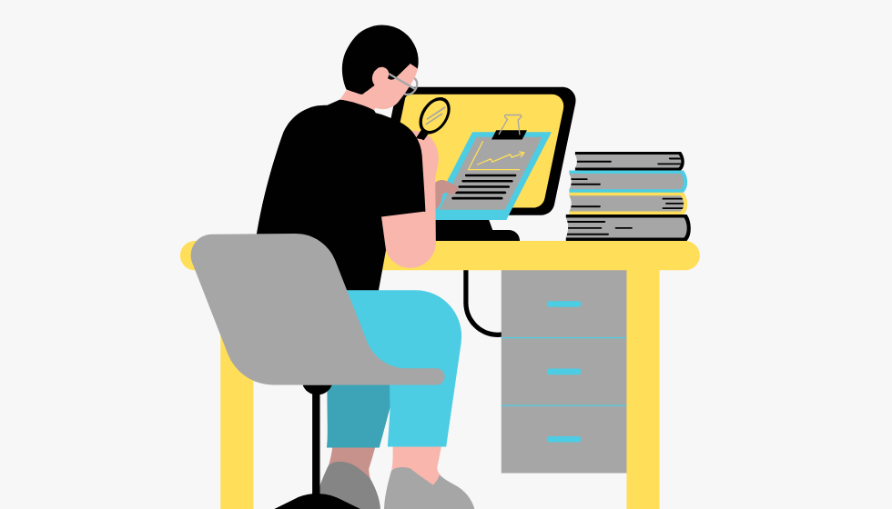 Self evaluation and assessment process illustration